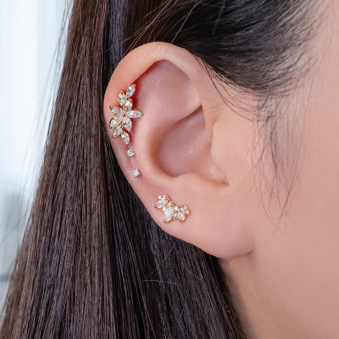 Marquise feather diamond flat back